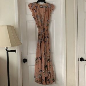 Reformation Laura Nude Wrap Dress Sz S Viscose